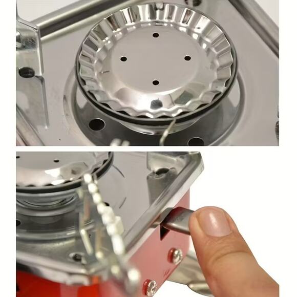 Camping Cooking Set - Gas Stove, 2 Pots, Big 18.6 oz Mug, Foldable Silverware US - Picture 4 of 12